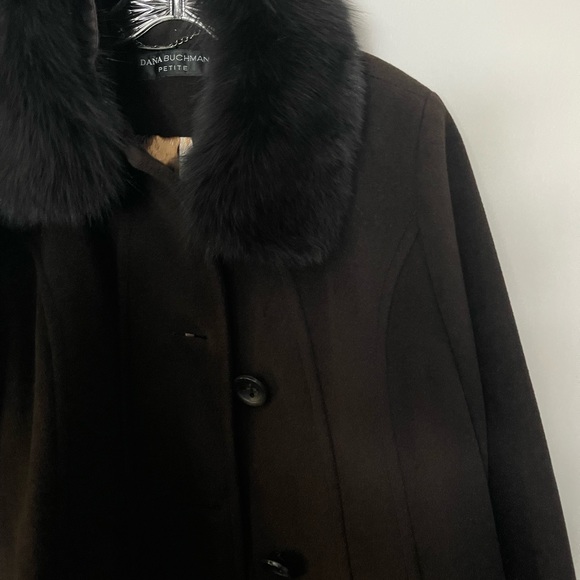 Dana Buchman 12 Petite long brown wool coat - Picture 7 of 10
